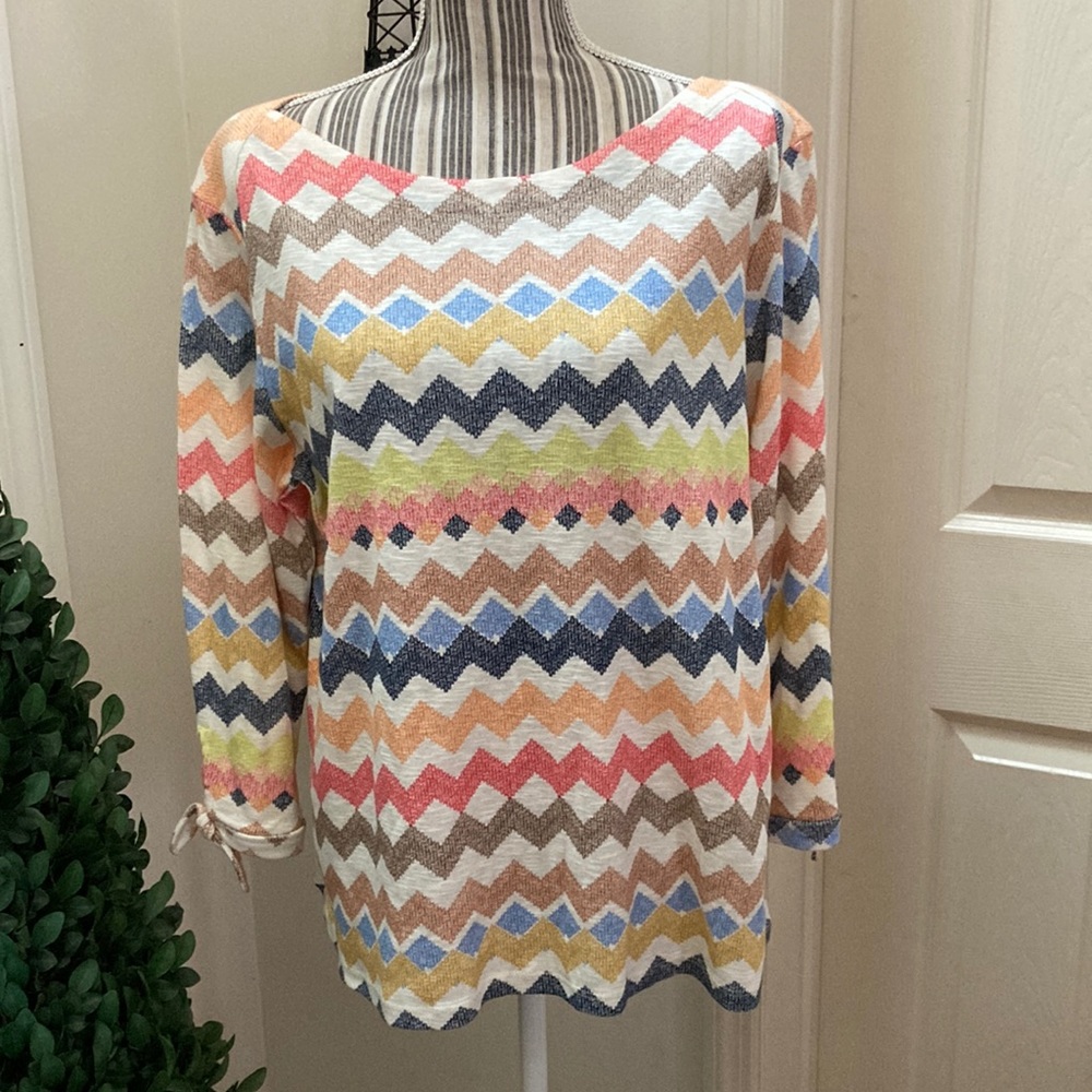 Rafaella boatneck Mediterranean style top